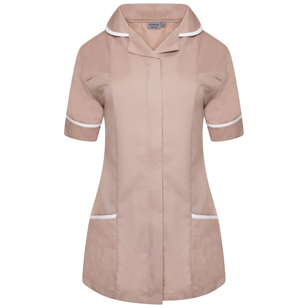 Ladies Tunic with Round Collar - Biscuit