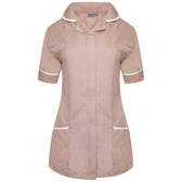 Ladies Tunic with Round Collar - Biscuit
