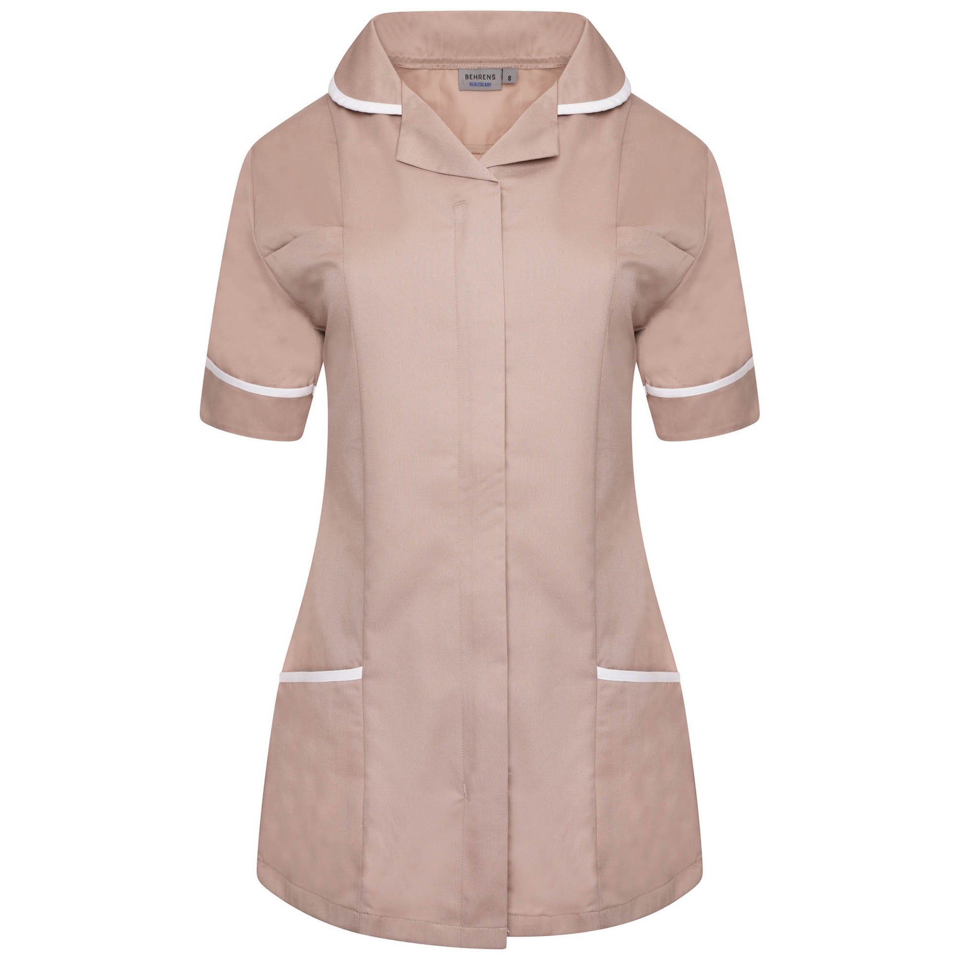 Ladies Tunic with Round Collar - Biscuit