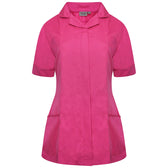 Ladies Tunic with Round Collar - Bright Pink