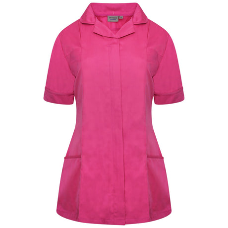 Ladies Tunic with Round Collar - Bright Pink