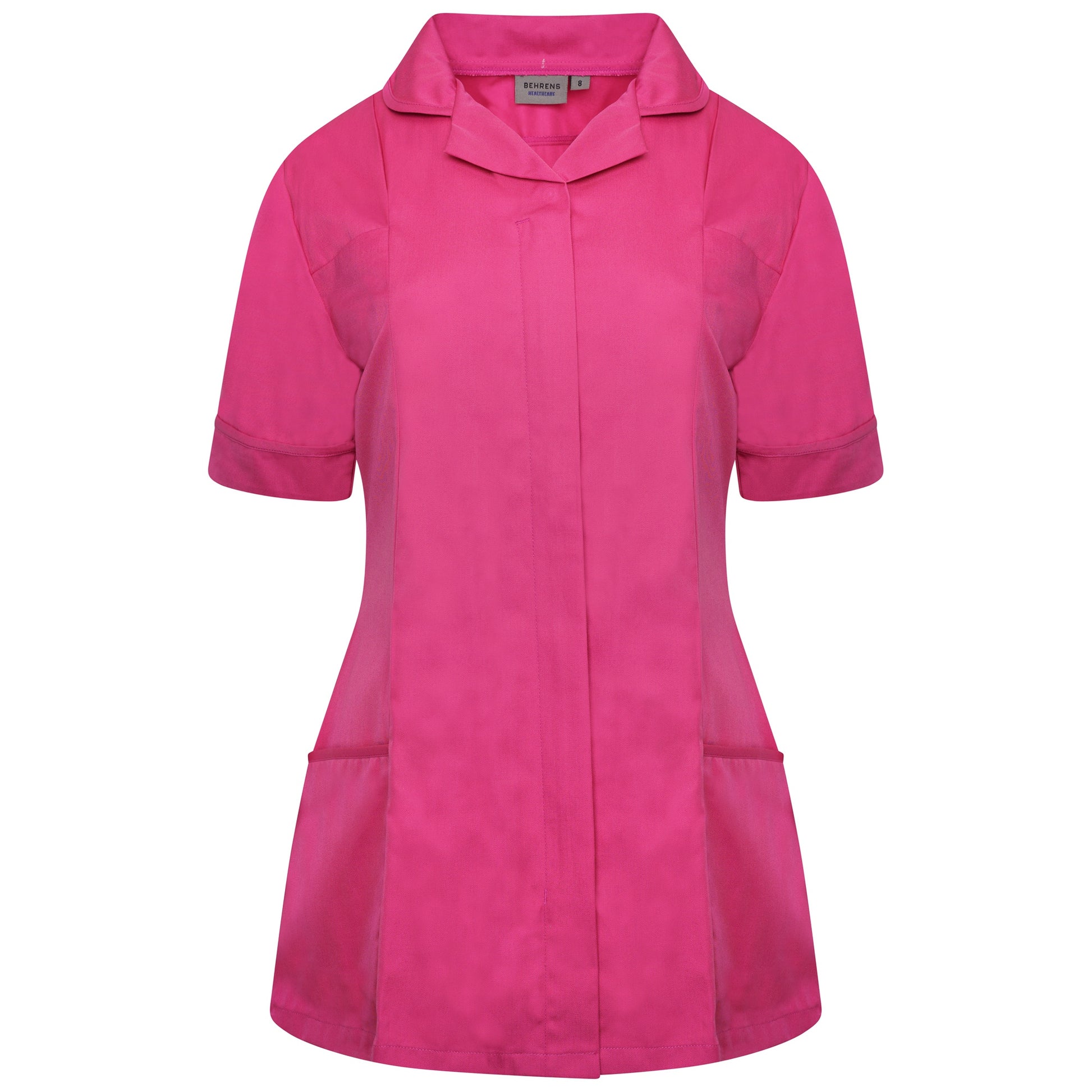 Ladies Tunic with Round Collar - Bright Pink