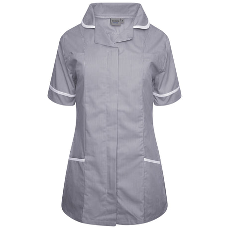Ladies Tunic with Round Collar - Navy/White Stripe