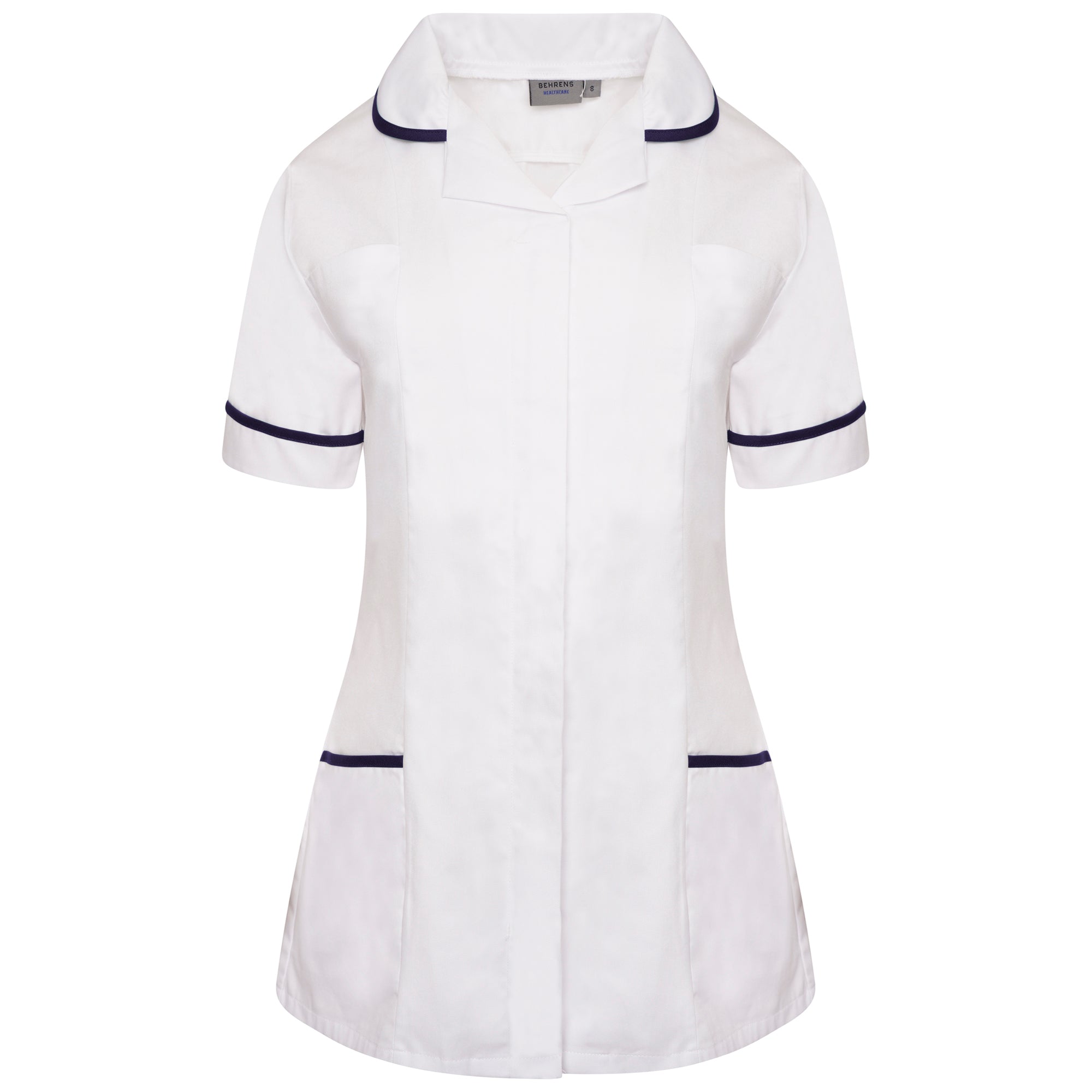 Ladies Tunic with Round Collar - White