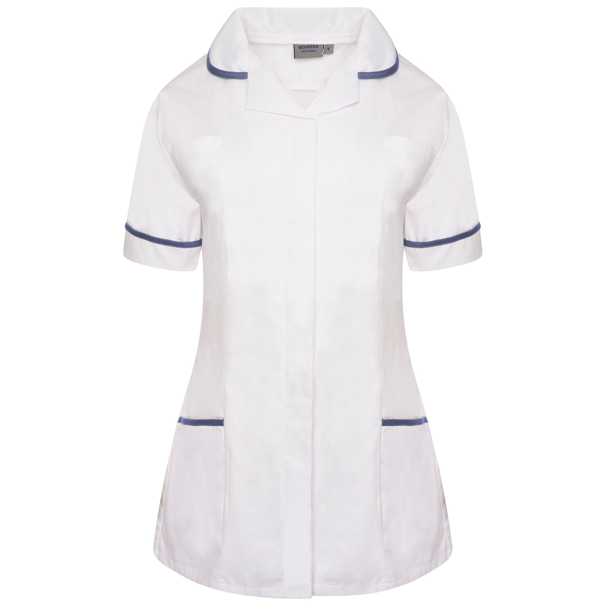 Ladies Tunic with Round Collar - White