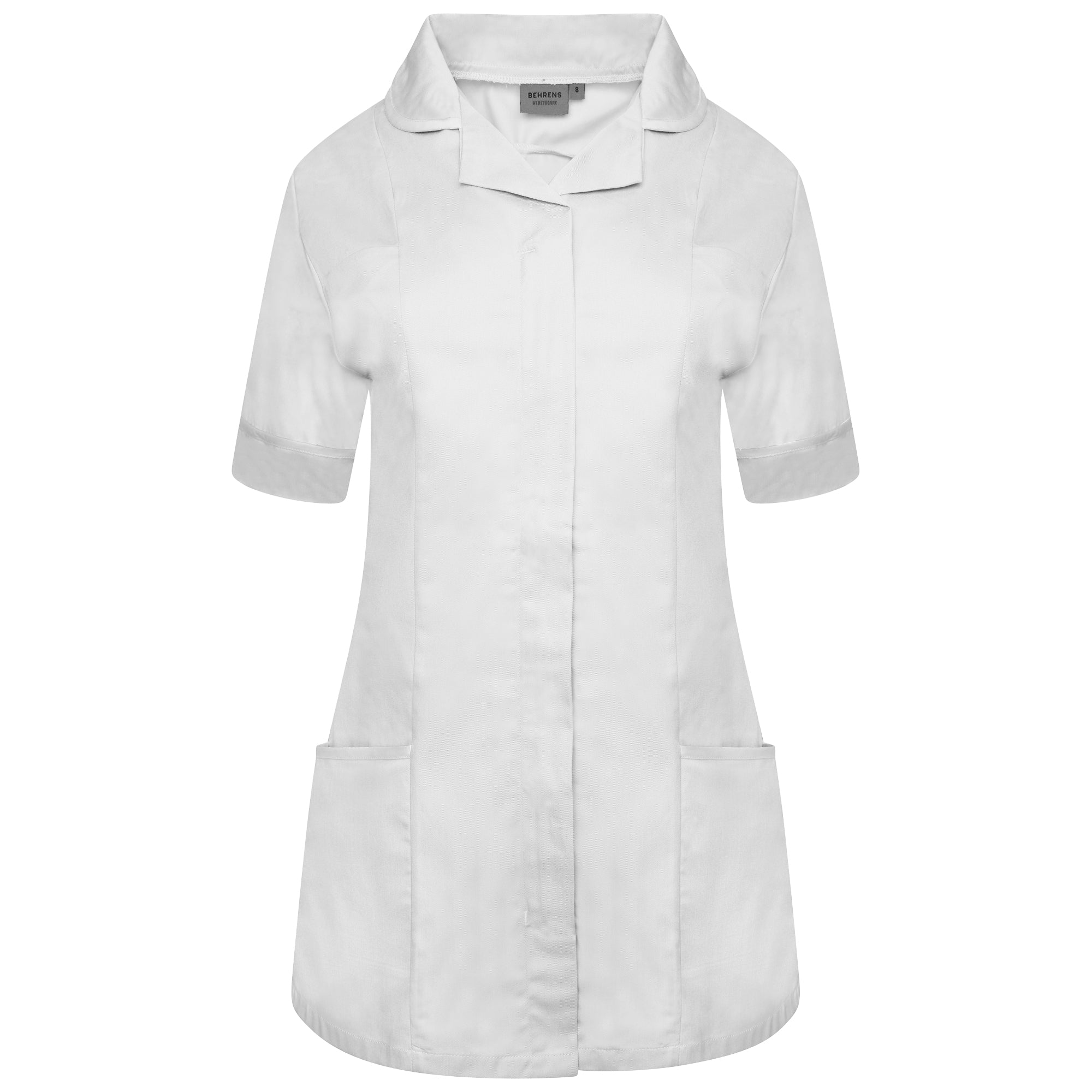 Ladies Tunic with Round Collar - White