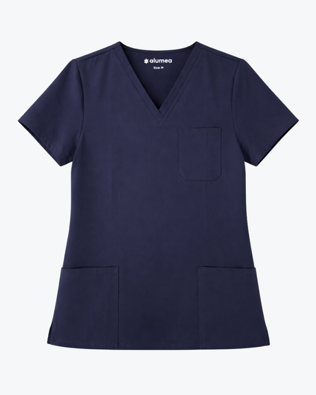 Alumea Ladies V-neck Stretch Scrub Top