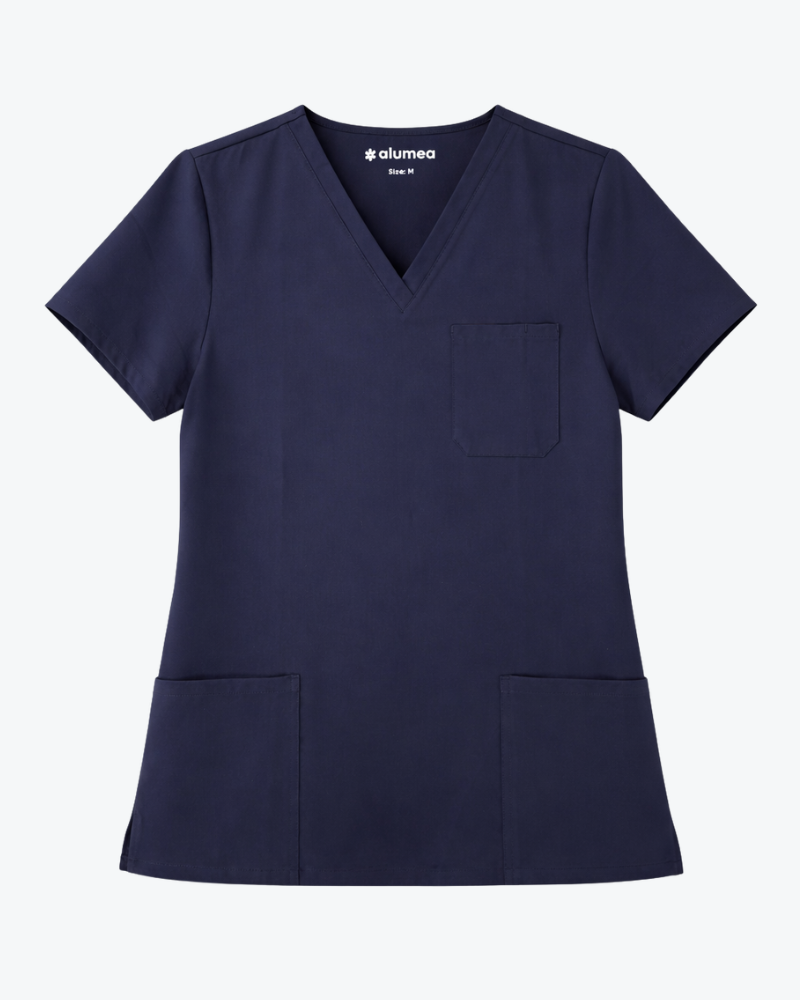 Alumea Ladies V-neck Stretch Scrub Top