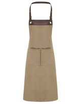 Espresso Apron with Faux Leather Straps