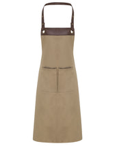 Espresso Apron with Faux Leather Straps