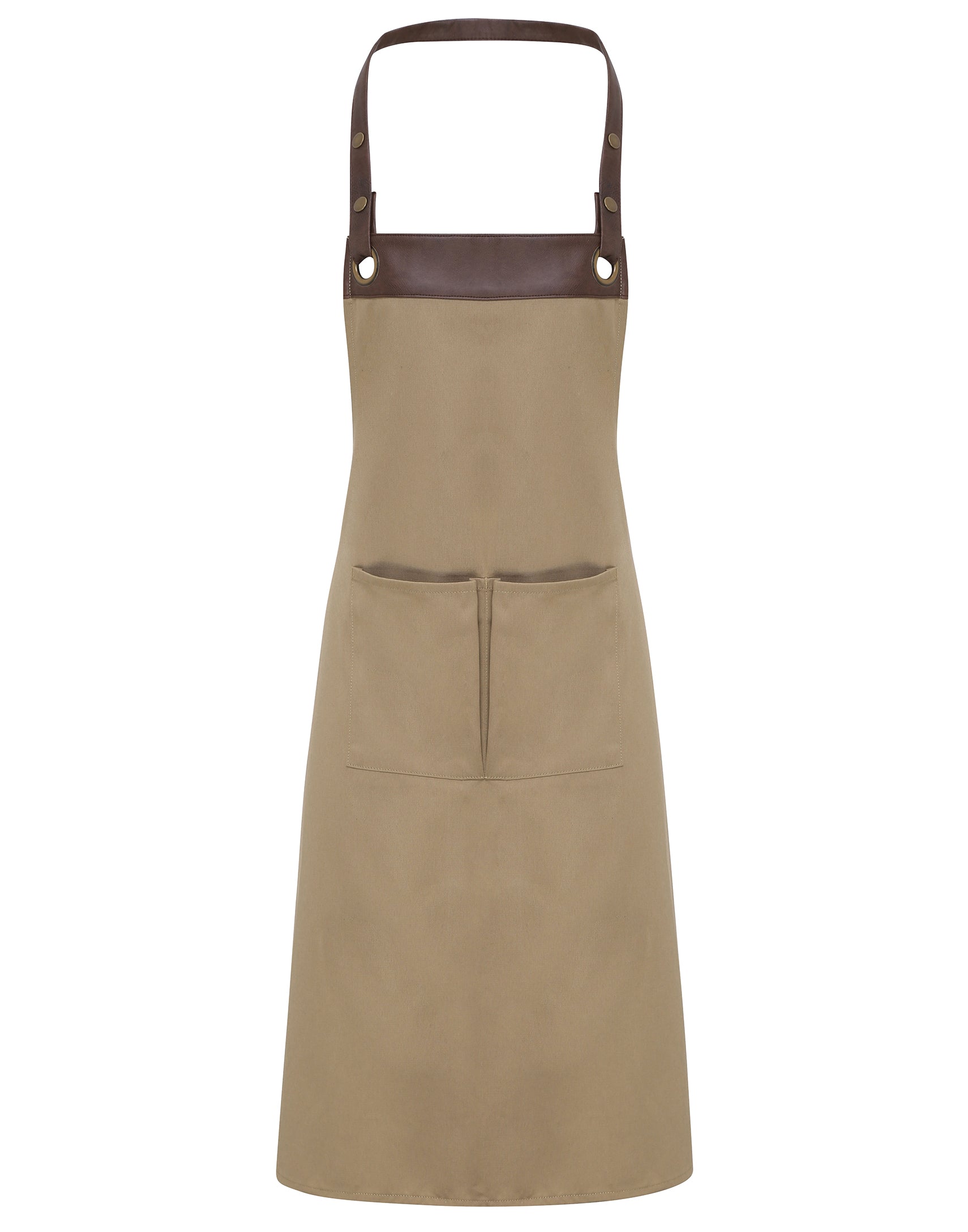 Espresso Apron with Faux Leather Straps