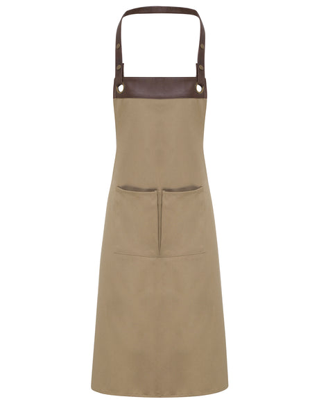 Espresso Apron with Faux Leather Straps