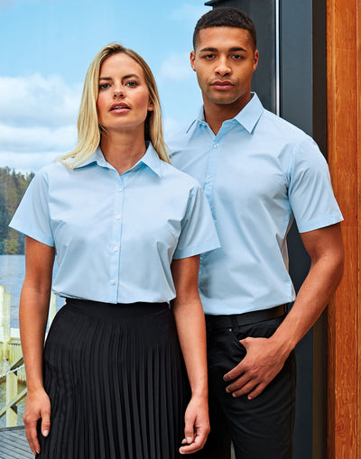 FRONT OF HOUSE SHORT SLEEVE EASY CARE BLOUSE