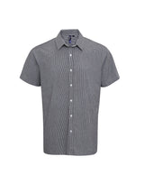 SHORT SLEEVED GINGHAM CHECK COTTON SHIRT