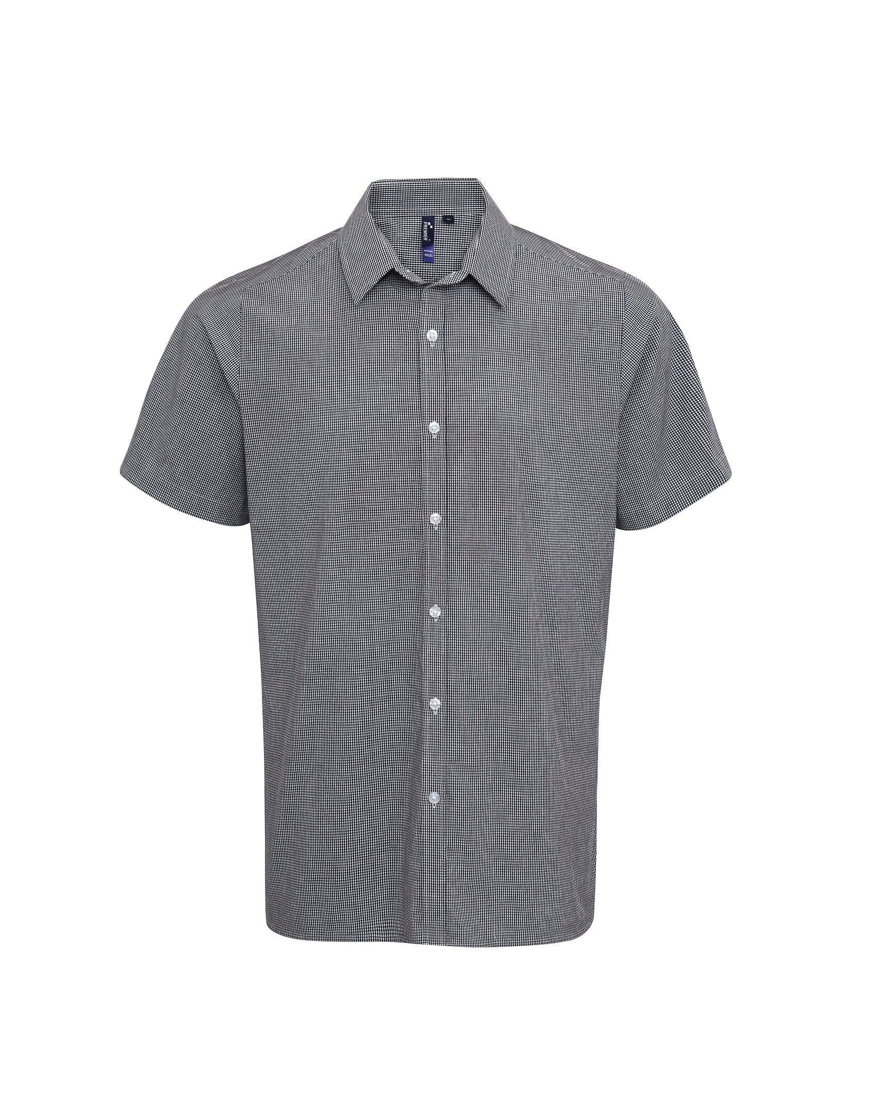 SHORT SLEEVED GINGHAM CHECK COTTON SHIRT