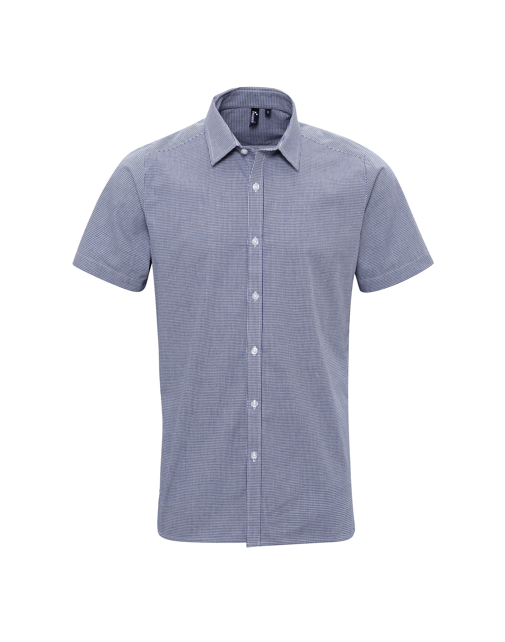 SHORT SLEEVED GINGHAM CHECK COTTON SHIRT