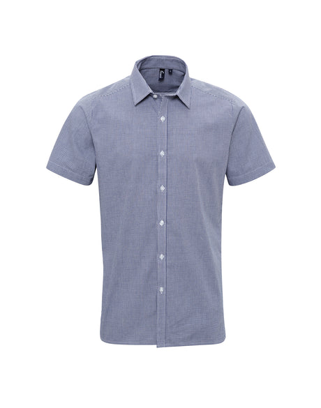 SHORT SLEEVED GINGHAM CHECK COTTON SHIRT