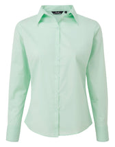 WOMEN'S POPLIN LONG SLEEVE FITTED STYLE SHIRT