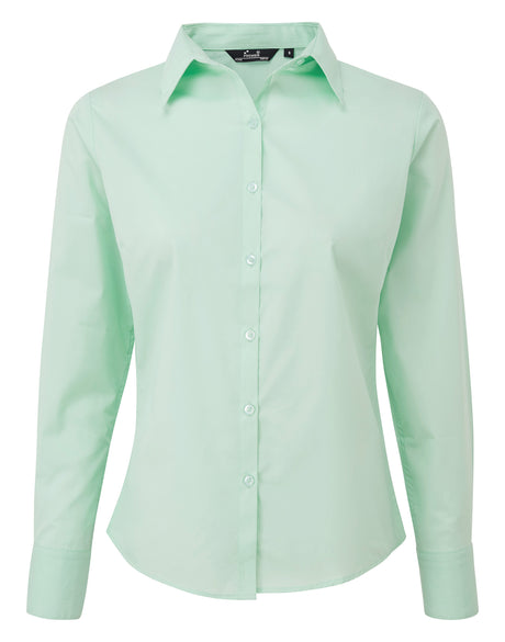 WOMEN'S POPLIN LONG SLEEVE FITTED STYLE SHIRT