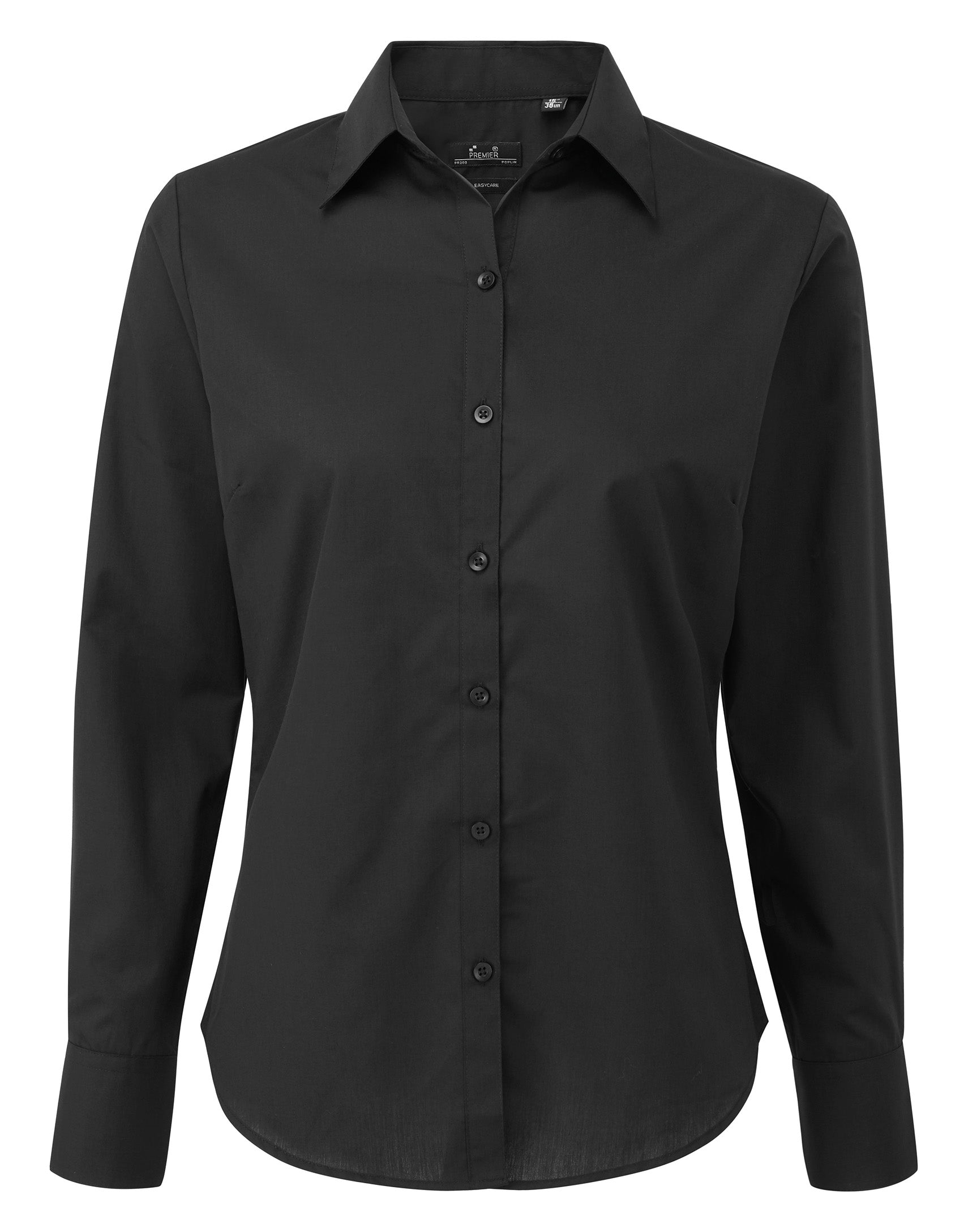 WOMEN'S POPLIN LONG SLEEVE FITTED STYLE SHIRT