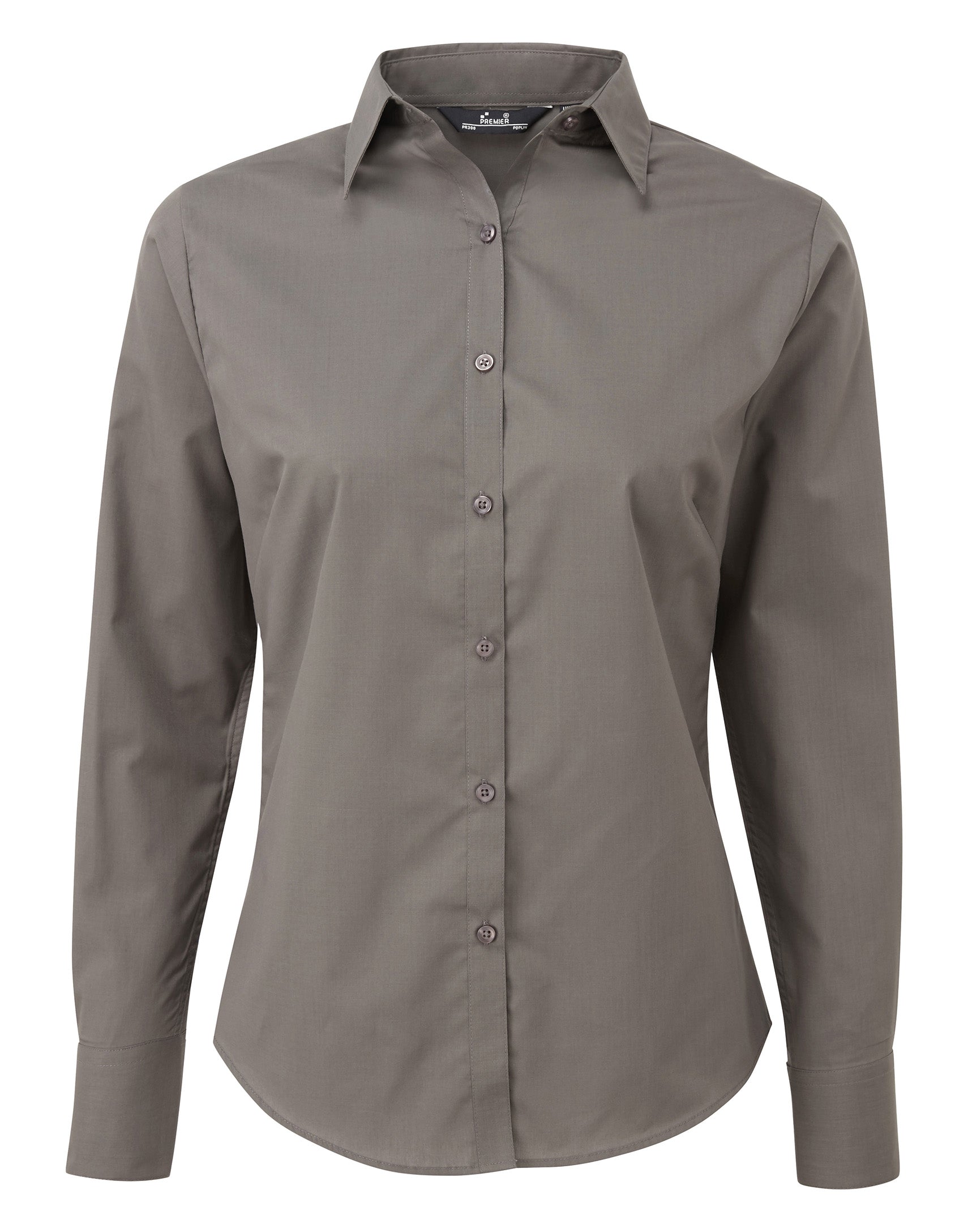 WOMEN'S POPLIN LONG SLEEVE FITTED STYLE SHIRT