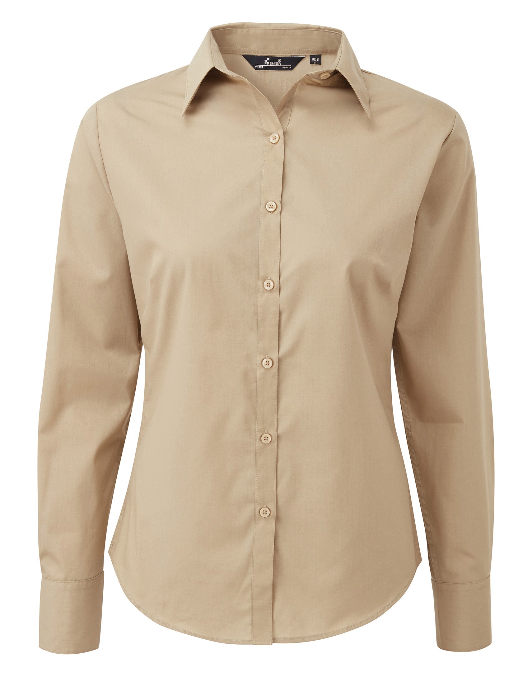 WOMEN'S POPLIN LONG SLEEVE FITTED STYLE SHIRT