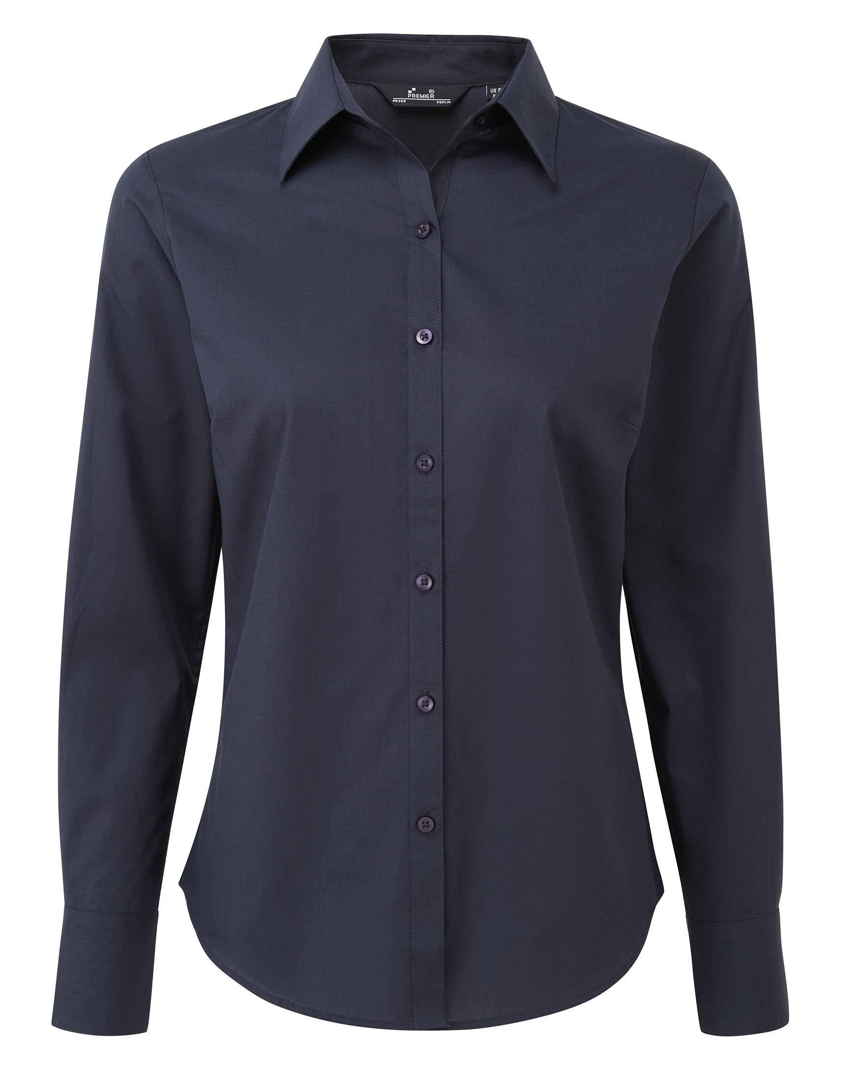 WOMEN'S POPLIN LONG SLEEVE FITTED STYLE SHIRT