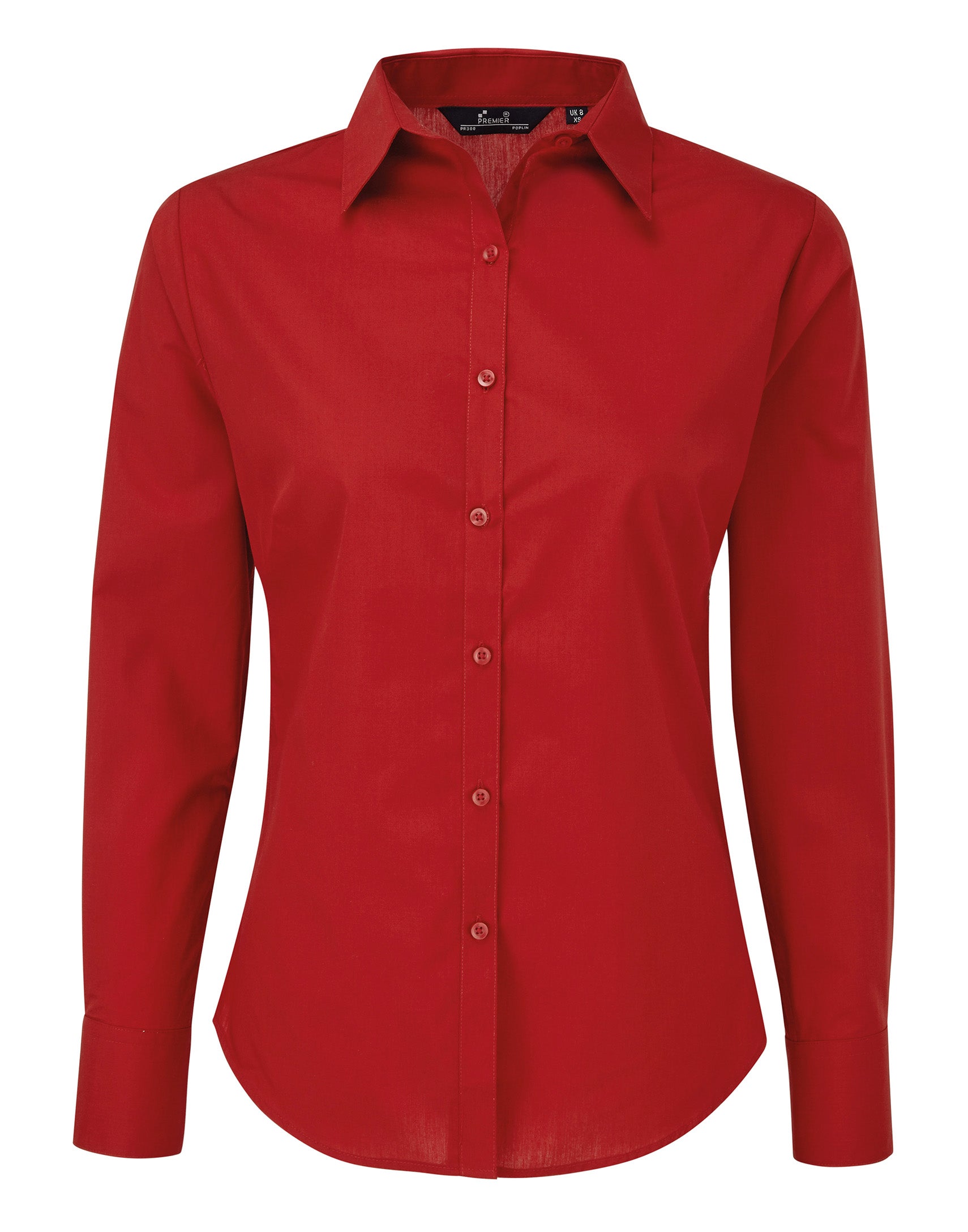 WOMEN'S POPLIN LONG SLEEVE FITTED STYLE SHIRT