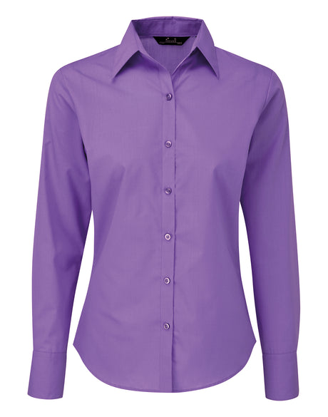 WOMEN'S POPLIN LONG SLEEVE FITTED STYLE SHIRT