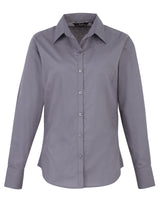 WOMEN'S POPLIN LONG SLEEVE FITTED STYLE SHIRT