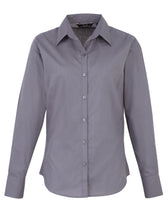 WOMEN'S POPLIN LONG SLEEVE FITTED STYLE SHIRT