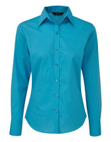 WOMEN'S POPLIN LONG SLEEVE FITTED STYLE SHIRT