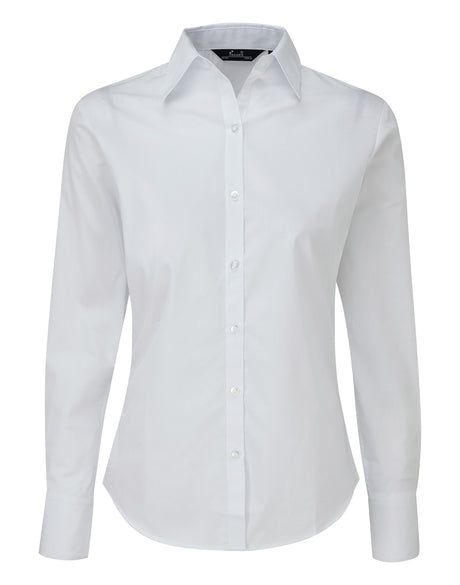 WOMEN'S POPLIN LONG SLEEVE FITTED STYLE SHIRT