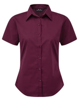 WOMEN'S SHORT SLEEVE FITTED STYLE POPLIN SHIRT