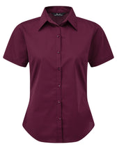WOMEN'S SHORT SLEEVE FITTED STYLE POPLIN SHIRT