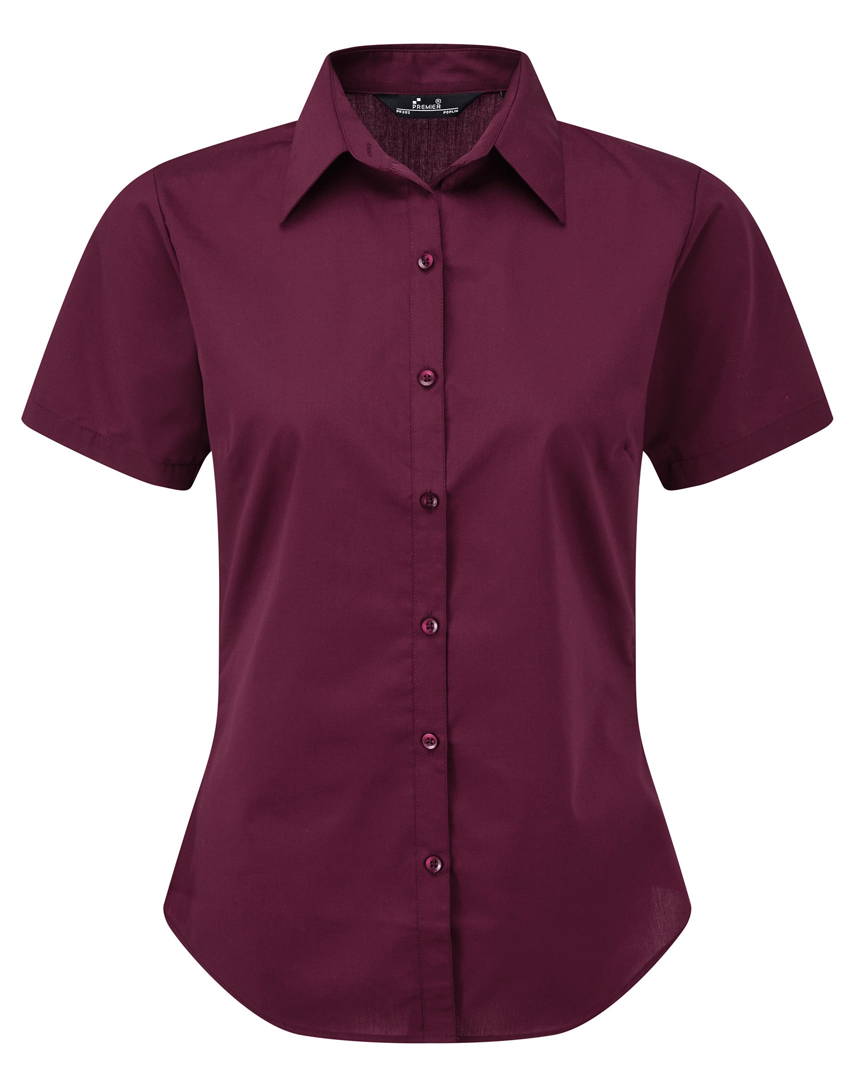 WOMEN'S SHORT SLEEVE FITTED STYLE POPLIN SHIRT