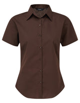 WOMEN'S SHORT SLEEVE FITTED STYLE POPLIN SHIRT