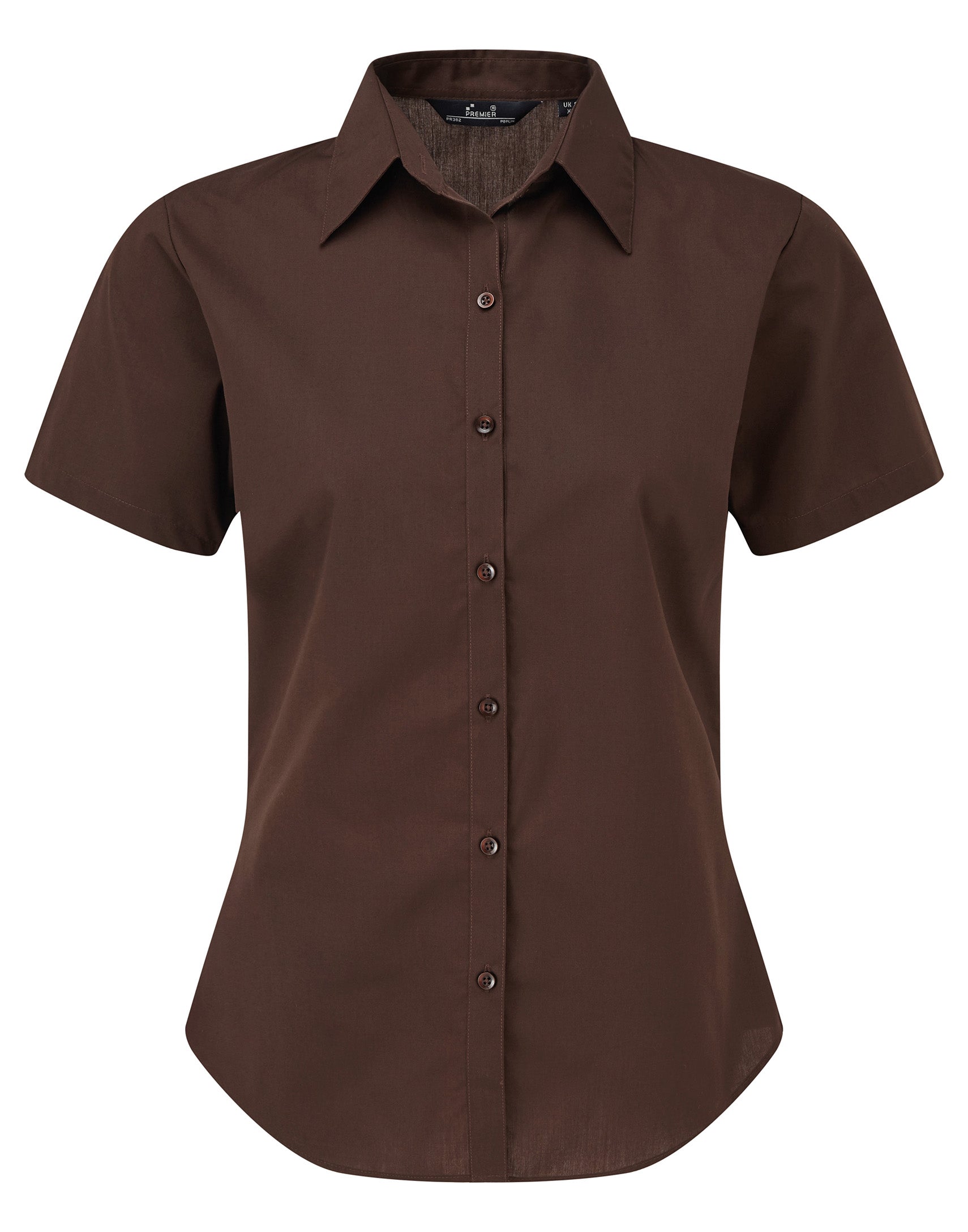 WOMEN'S SHORT SLEEVE FITTED STYLE POPLIN SHIRT