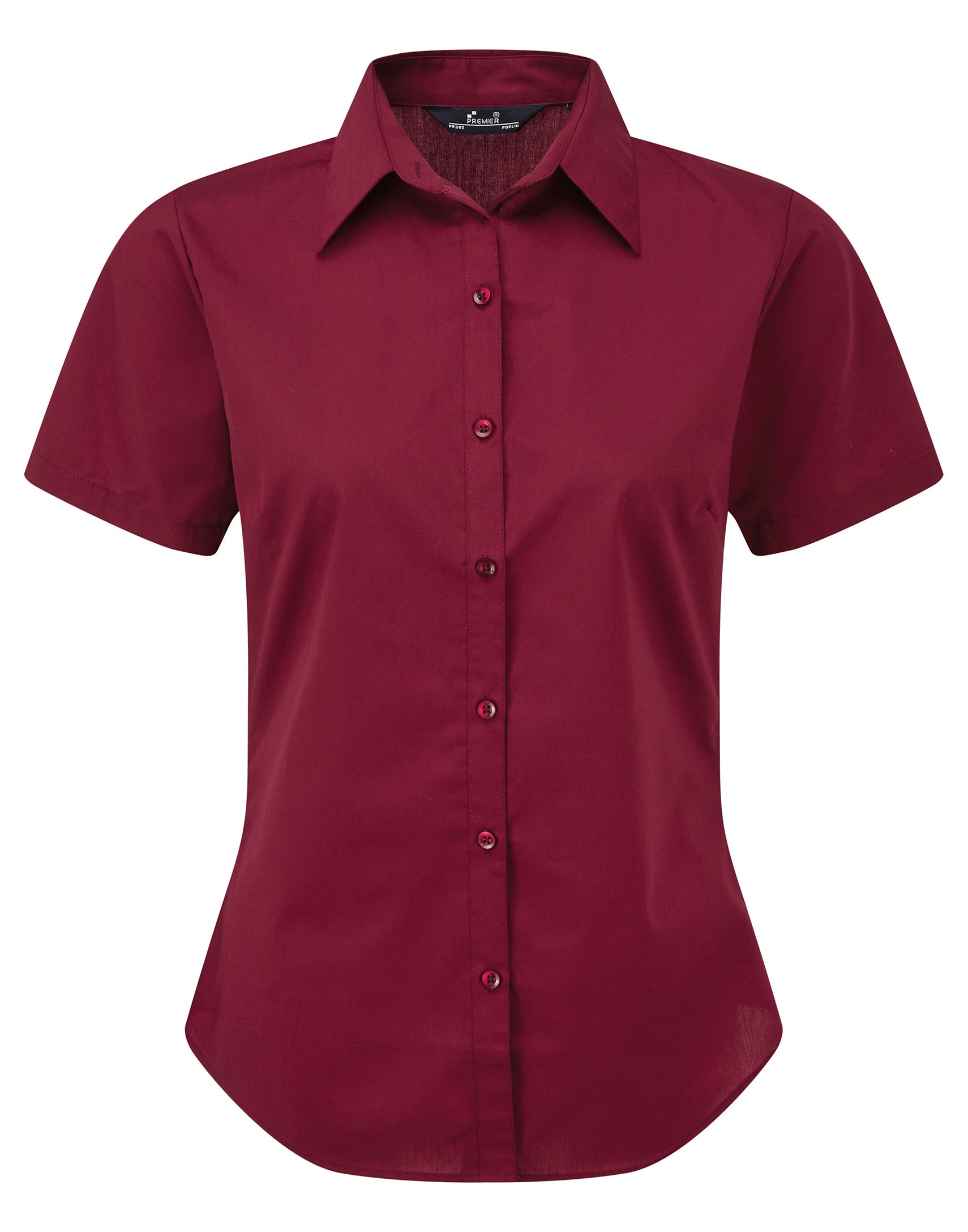 WOMEN'S SHORT SLEEVE FITTED STYLE POPLIN SHIRT
