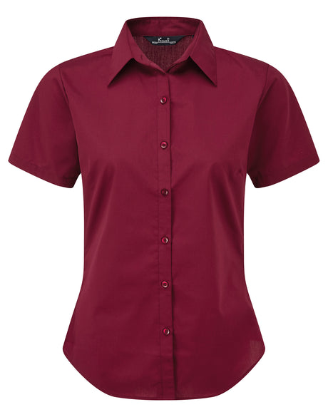 WOMEN'S SHORT SLEEVE FITTED STYLE POPLIN SHIRT