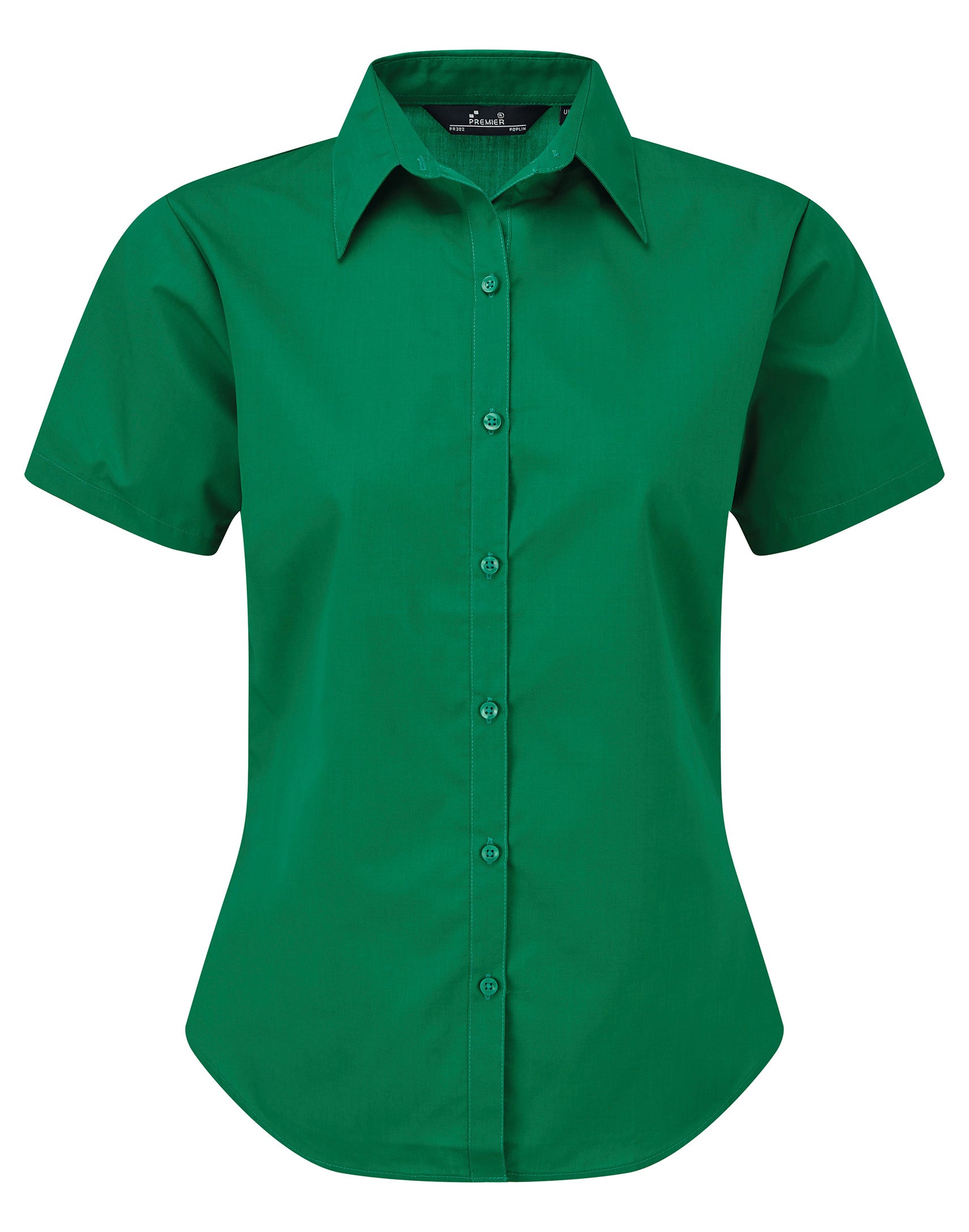 WOMEN'S SHORT SLEEVE FITTED STYLE POPLIN SHIRT