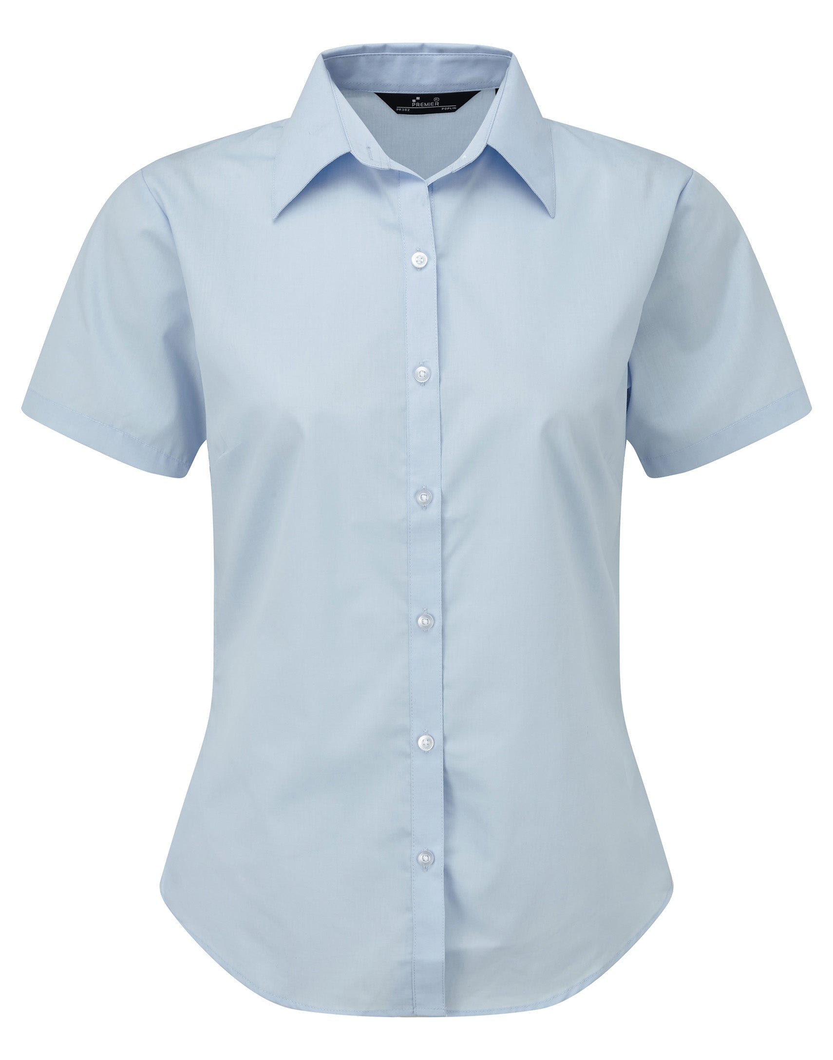 WOMEN'S SHORT SLEEVE FITTED STYLE POPLIN SHIRT