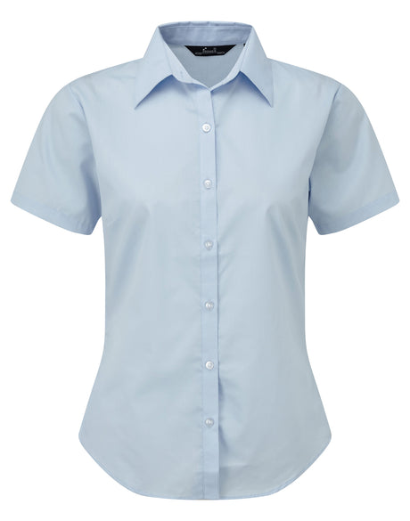 WOMEN'S SHORT SLEEVE FITTED STYLE POPLIN SHIRT