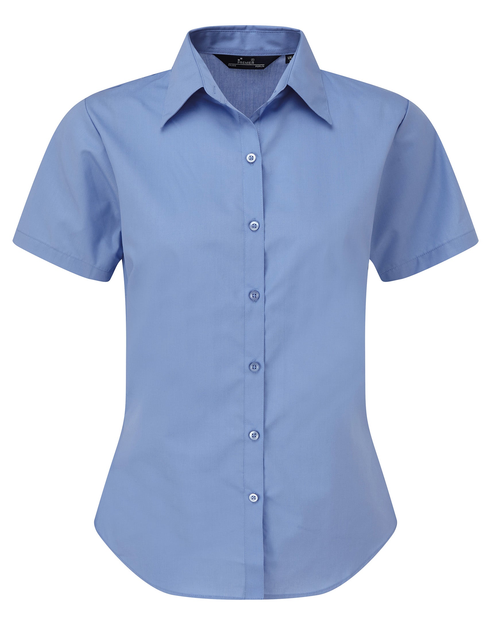 WOMEN'S SHORT SLEEVE FITTED STYLE POPLIN SHIRT