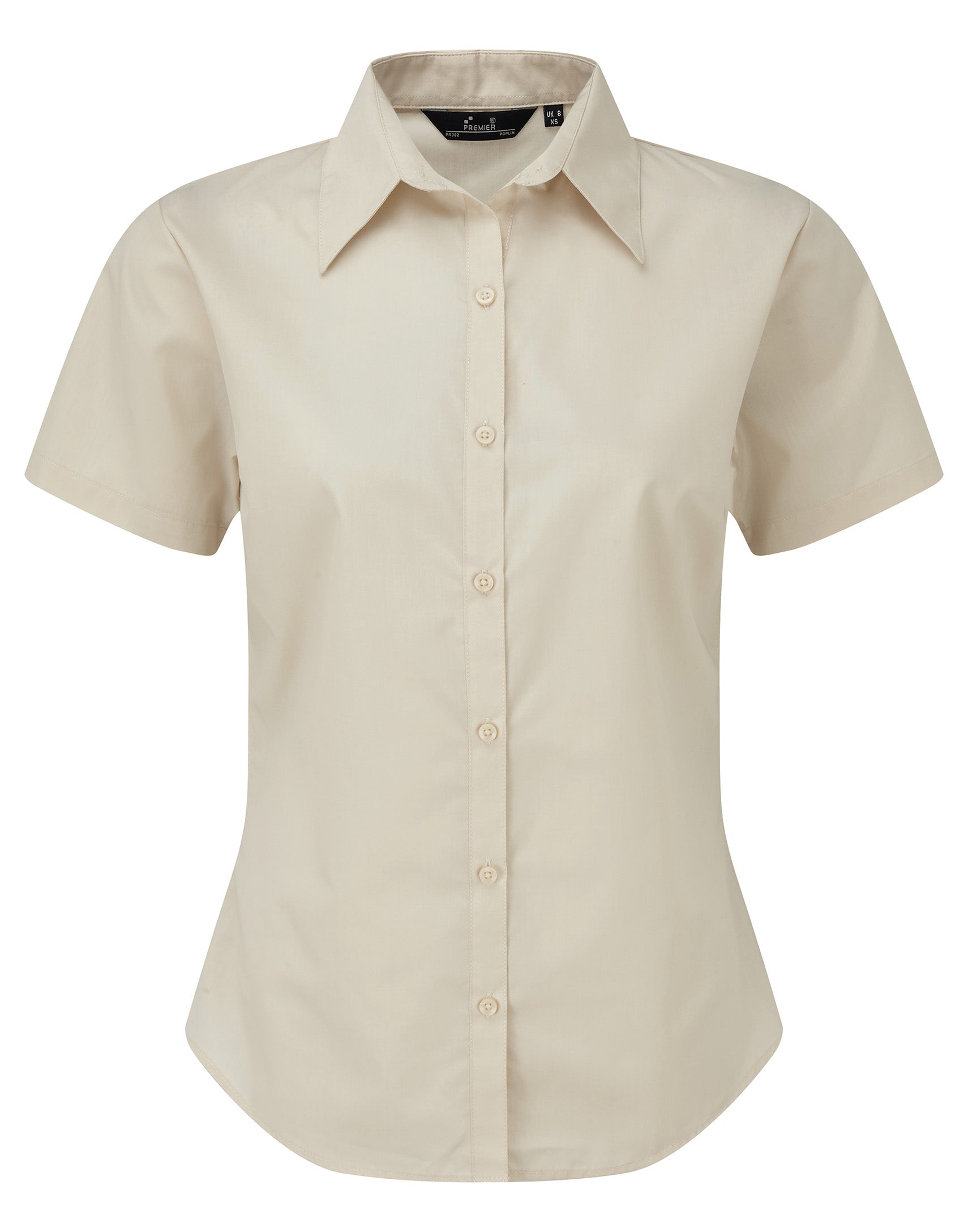 WOMEN'S SHORT SLEEVE FITTED STYLE POPLIN SHIRT