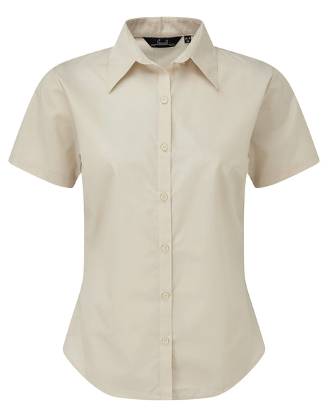 WOMEN'S SHORT SLEEVE FITTED STYLE POPLIN SHIRT