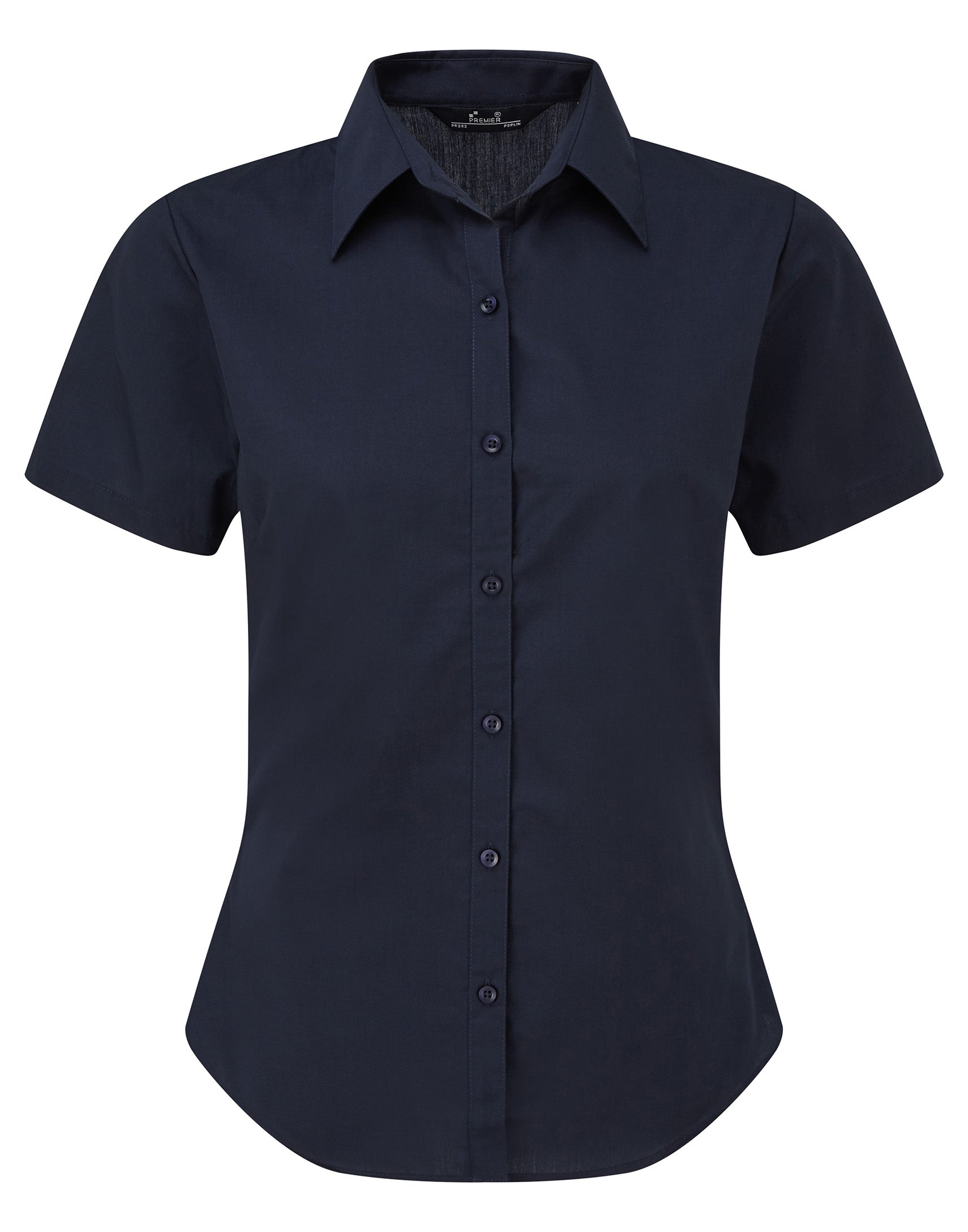 WOMEN'S SHORT SLEEVE FITTED STYLE POPLIN SHIRT