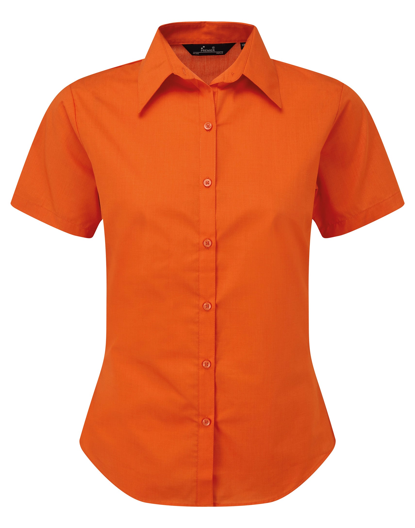 WOMEN'S SHORT SLEEVE FITTED STYLE POPLIN SHIRT