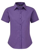 WOMEN'S SHORT SLEEVE FITTED STYLE POPLIN SHIRT
