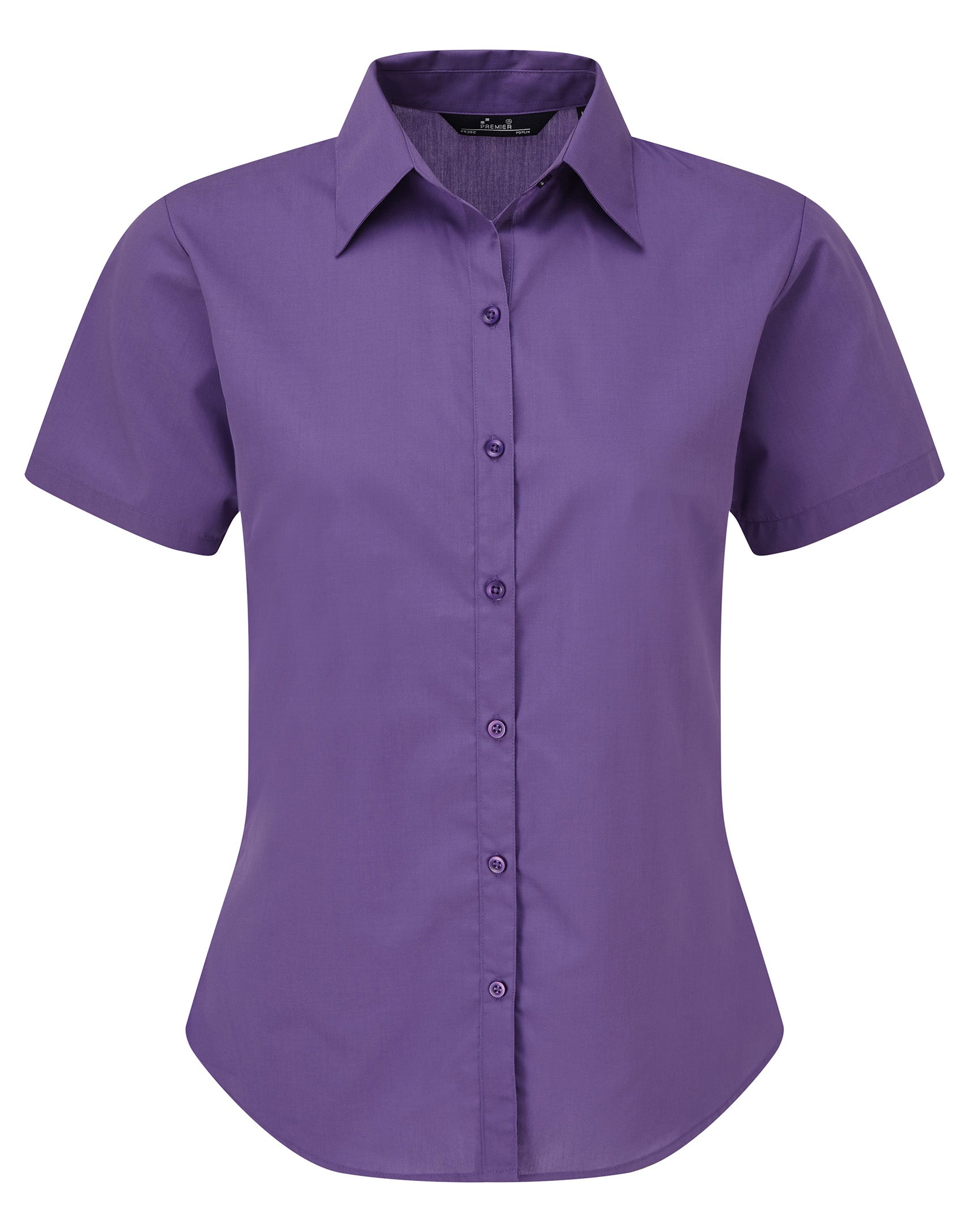 WOMEN'S SHORT SLEEVE FITTED STYLE POPLIN SHIRT